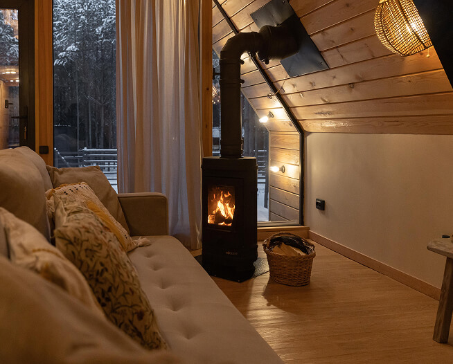 Лодж A-frame #1 с камином